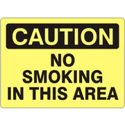 NO SMOKING IN THIS AREA - CAUTION SIGN - NO SMOKING IN THIS AREA - CAUTION SIGN, 14X20, Adhesive Vinyl