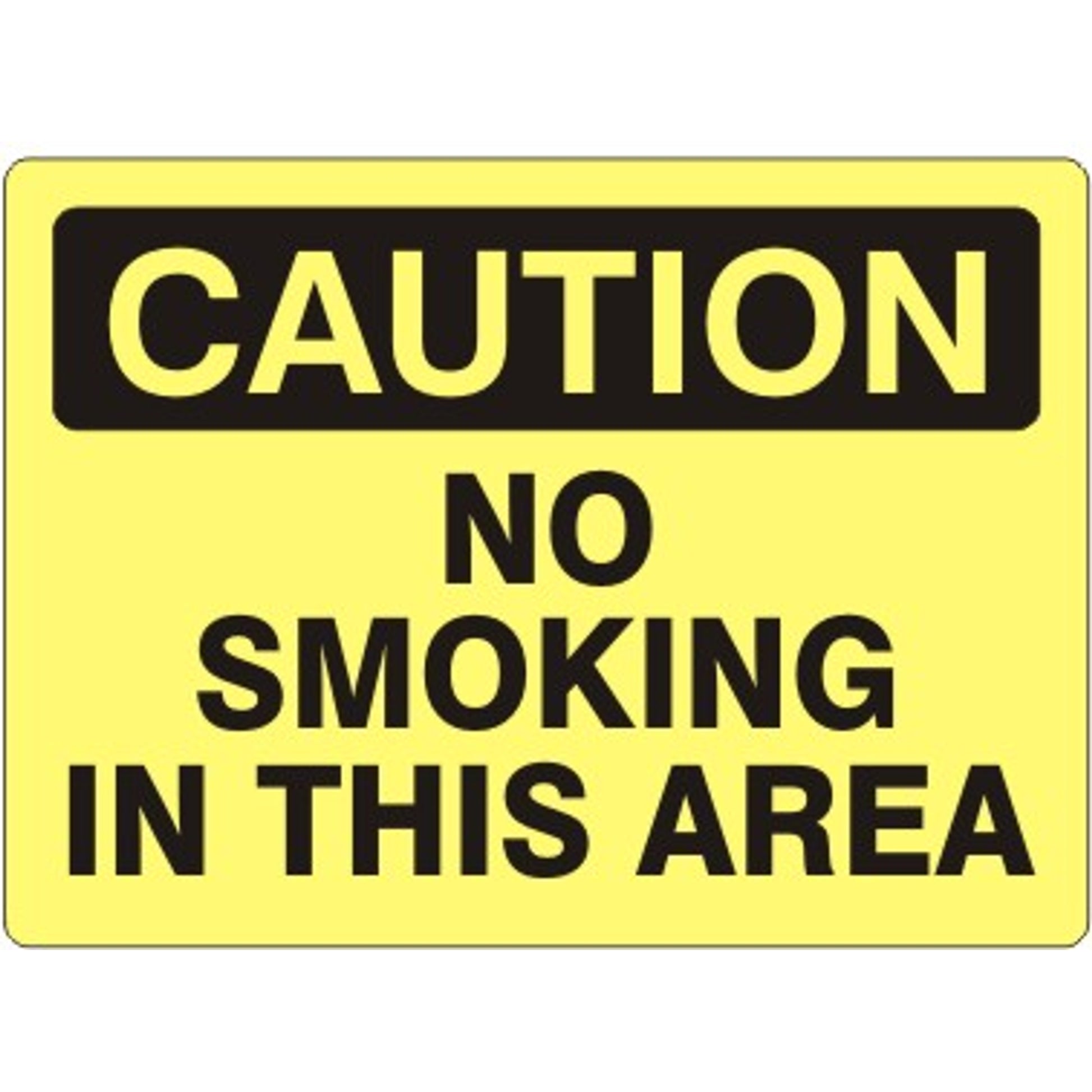 NO SMOKING IN THIS AREA - CAUTION SIGN - NO SMOKING IN THIS AREA - CAUTION SIGN, 14X20, Adhesive Vinyl