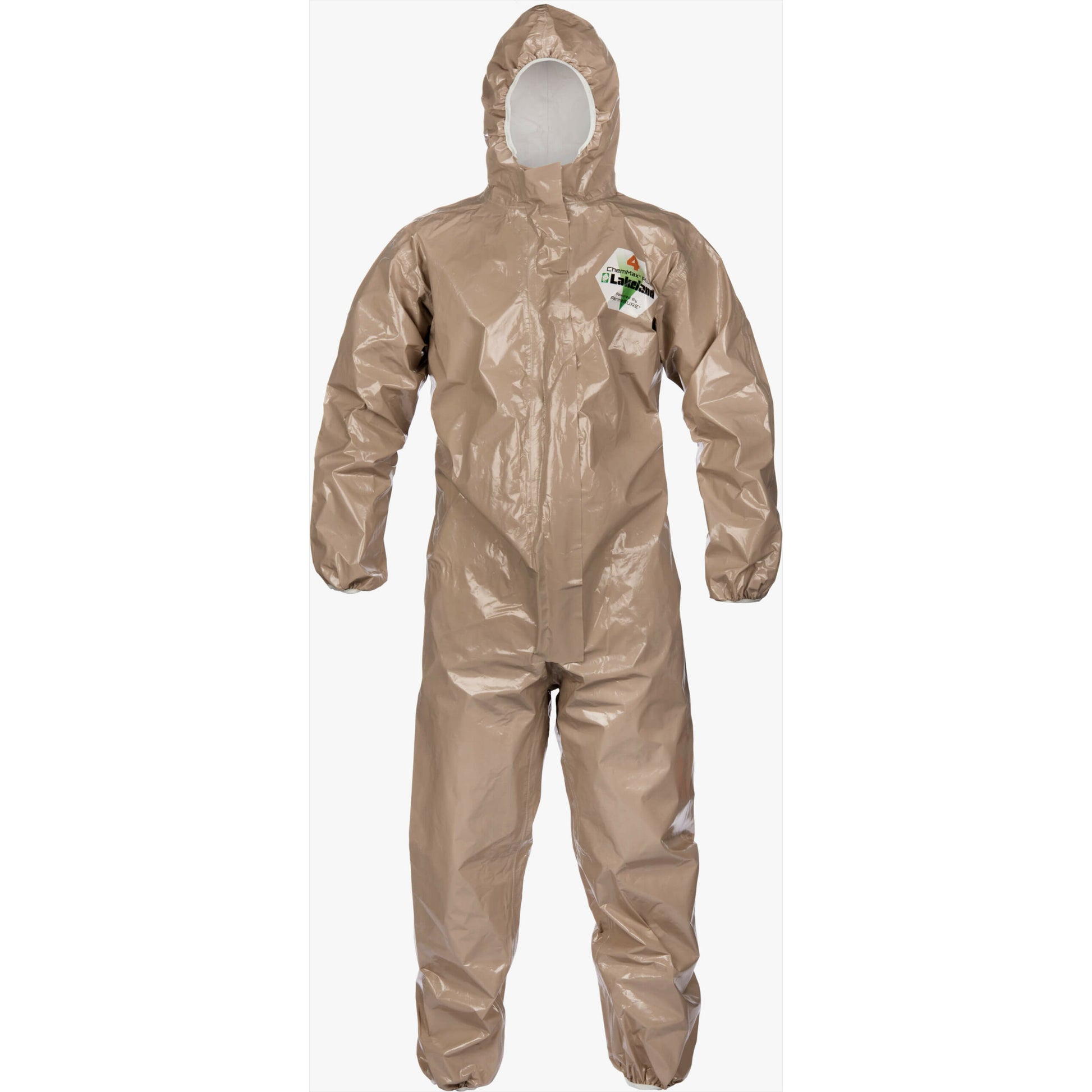 Lakeland ChemMax 4 Plus Tan Coverall - Hood, Elastic Wrist/Ankle - C4T132T