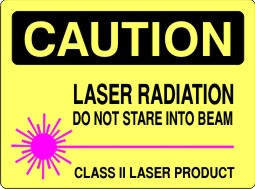 CAUTION - LASER RADIATION DO NOT STARE INTO BEAM PICTO OF - CAUTION SIGN