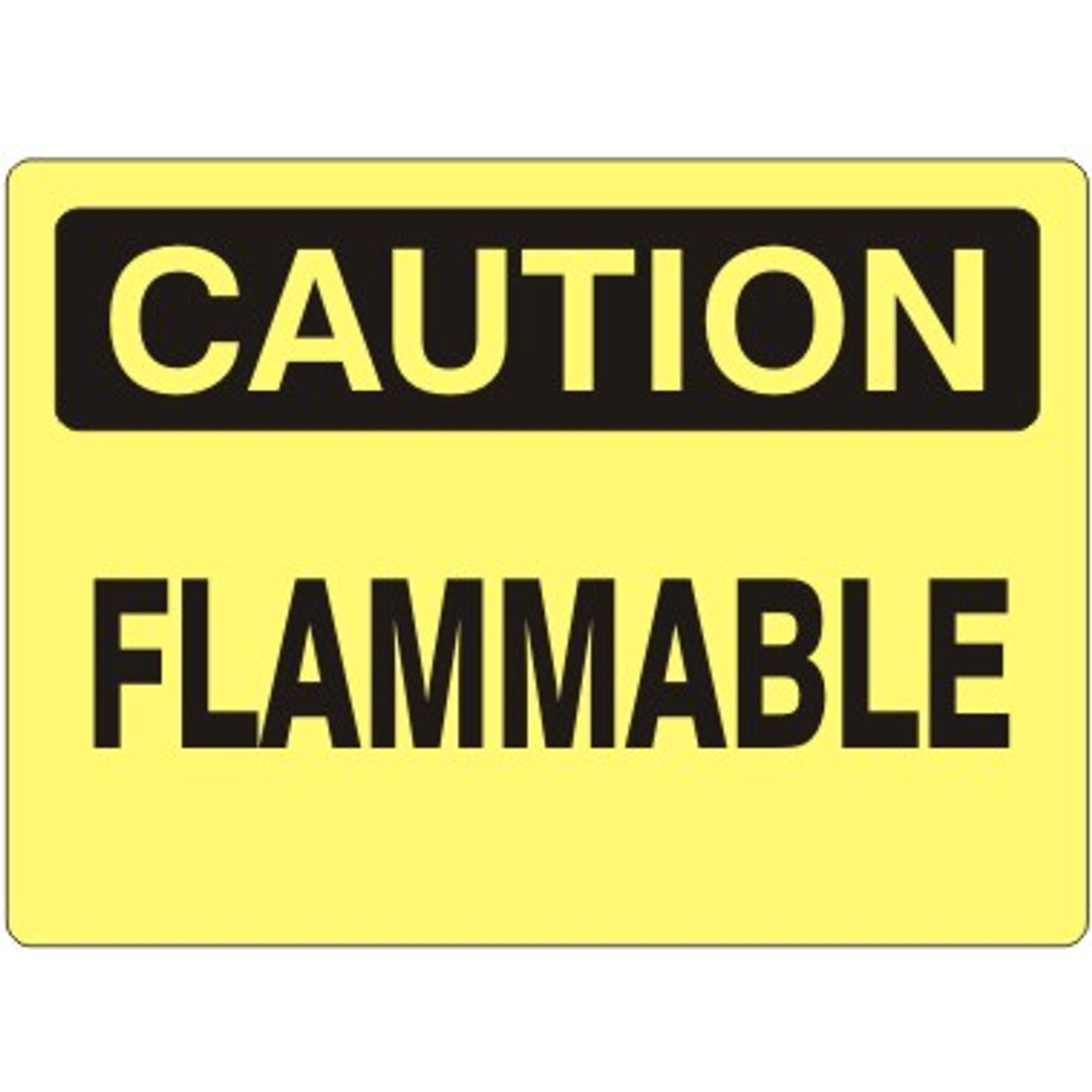 FLAMMABLE - CAUTION SIGN - FLAMMABLE - CAUTION SIGN, 14X20, Adhesive Vinyl