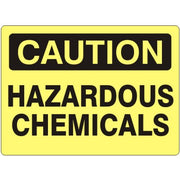 HAZARDOUS CHEMICALS - CAUTION SIGN - HAZARDOUS CHEMICALS - CAUTION SIGN, 14X20, Adhesive Vinyl