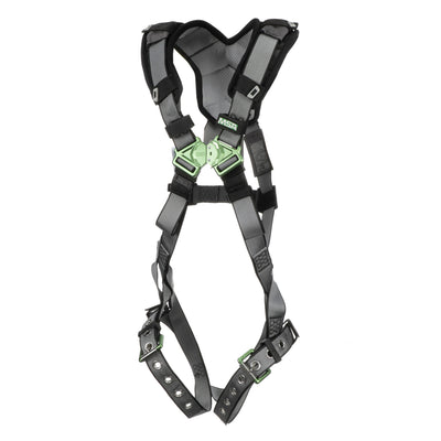 MSA V-FIT Harness w/Back D-Ring - Tongue Buckle Leg Straps - Shoulder Padding - Extra Large - 10194890