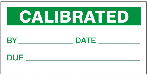 CALIBRATED BY LABELS - CALIBRATED BY LABELS, 1x2, Adhesive Vinyl