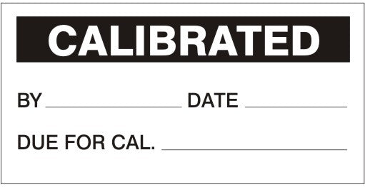 CALIBRATED BY LABELS BK - CALIBRATED BY LABELS BK, 1x2, Adhesive Vinyl