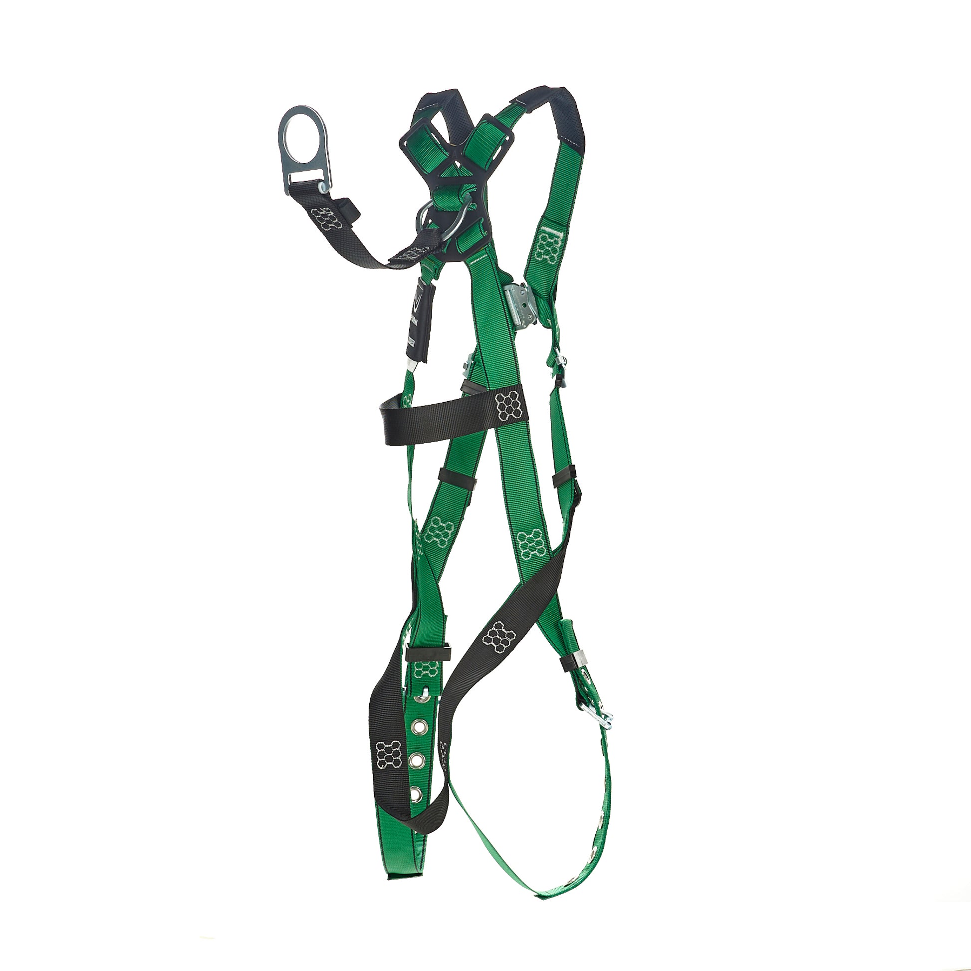 MSA V-FORM Harness w/Back D-Ring with D-Ring Extender - Tongue Buckle Leg Straps Quick Connect Chest Buckle - Extra Small - 10208274
