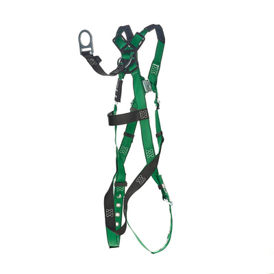 MSA V-FORM Harness w/Back D-Ring with D-Ring Extender - Tongue Buckle Leg Straps Quick Connect Chest Buckle - Extra Small - 10208274
