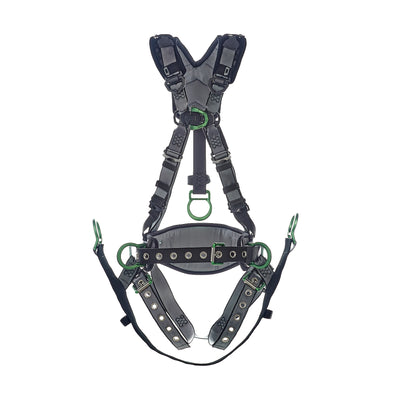 MSA V-FIT Derrick Harness w/Back, Front & Side D-Rings - Tongue Buckle Leg Straps - Shoulder Padding - Standard - 10195205