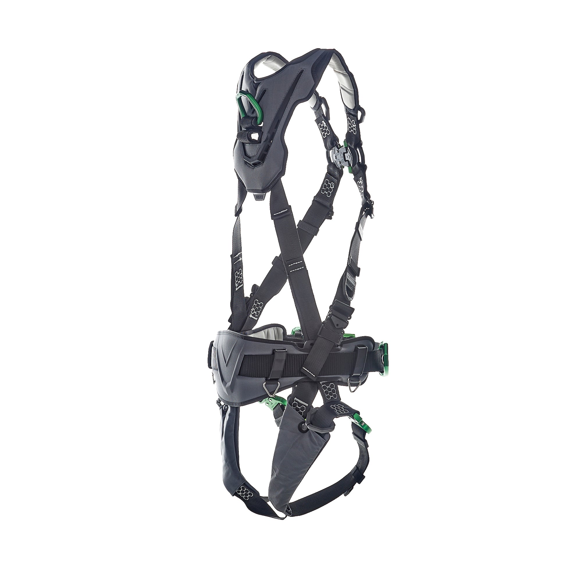 MSA V-FLEX Construction Harness w/Back, Front & Side D-Rings - Quick Connect Leg Straps - Extra Small - 10211342