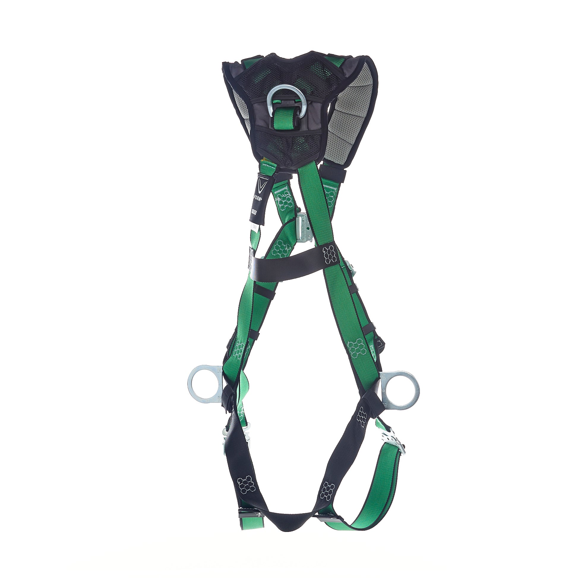MSA V-FORM+ Harness w/Back, Front & Side D-Rings - Quick Connect Leg Straps - Super Extra Large - 10206147