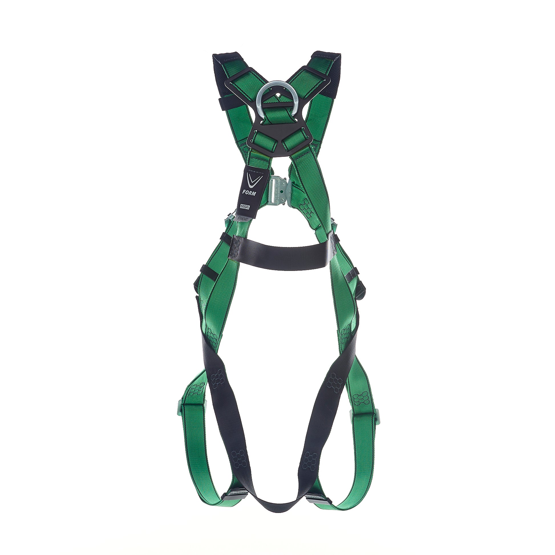 MSA V-FORM Harness w/Back D-Ring - Qwik-Fit Leg Straps Quick Connect Chest Buckle - Extra Small - 10207679