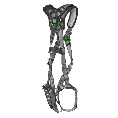MSA V-FIT Harness w/Back & Shoulder D-Rings - Tongue Buckle Leg Straps - Shoulder Padding - Extra Small - 10194936
