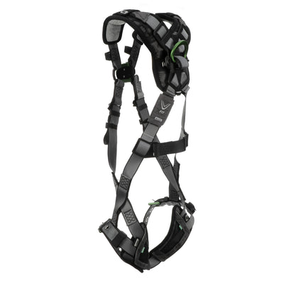 MSA V-FIT Harness w/Back & Front D-Rings - Tongue Buckle Leg Straps - Shoulder Padding - Super Extra Large - 10194895
