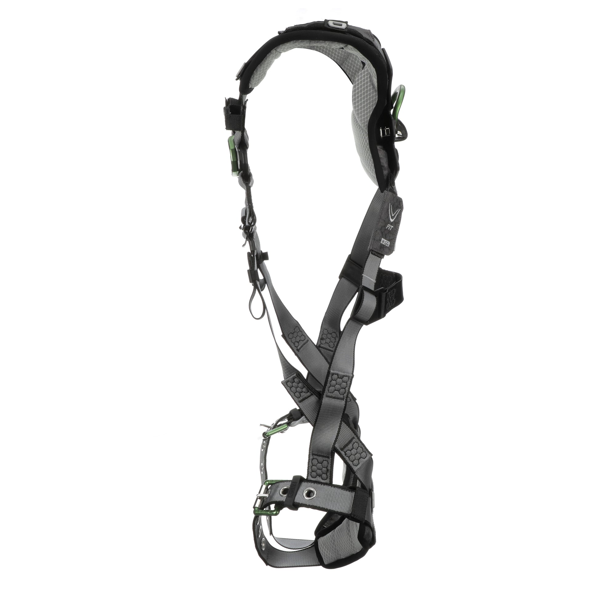 MSA V-FIT Harness w/Back & Front D-Rings - Tongue Buckle Leg Straps - Shoulder Padding - Super Extra Large - 10194895