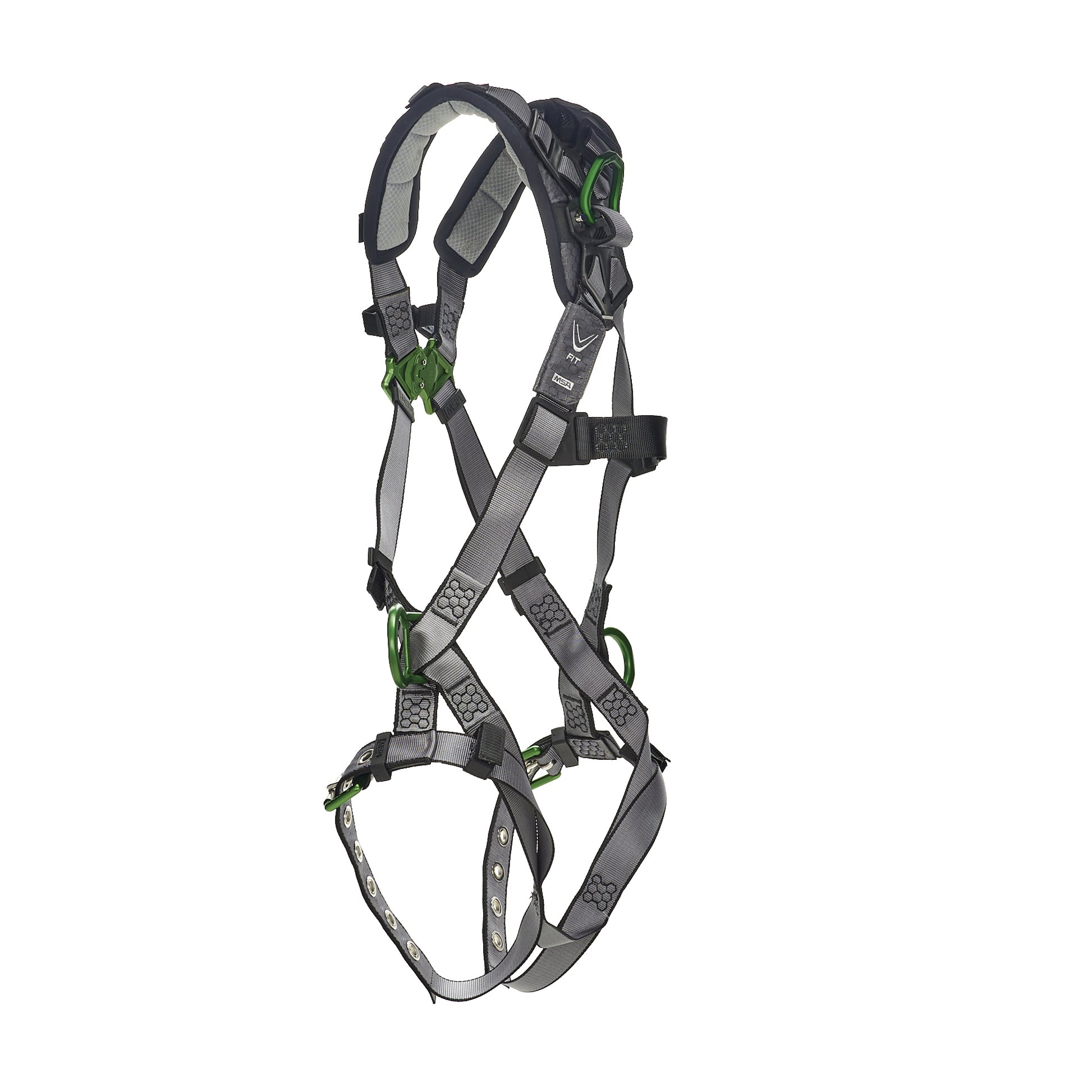 MSA V-FIT Harness w/Back & Side D-Rings - Tongue Buckle Leg Straps - Shoulder Padding - Standard - 10194909