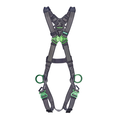 MSA V-FIT Harness w/Back & Side D-Rings - Quick-Connect Leg Straps - Extra Large - 10195066