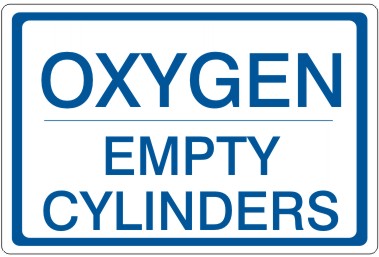 OXYGEN EMPTY CYLINDERS - CYLINDER LABEL