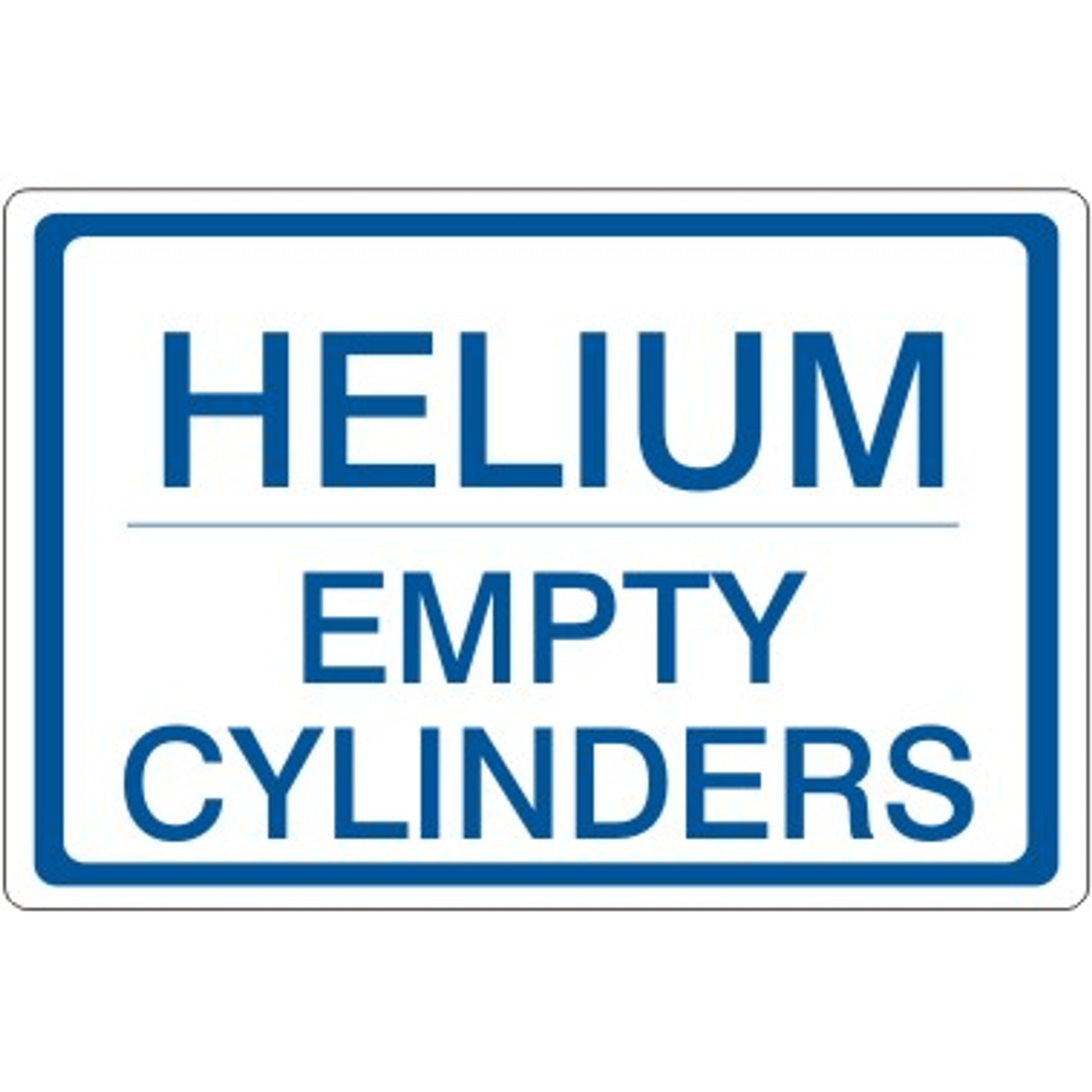 HELIUM EMPTY CYLINDERS - CYLINDER LABEL - HELIUM EMPTY CYLINDERS - CYLINDER LABEL, 7X10, Adhesive Vinyl