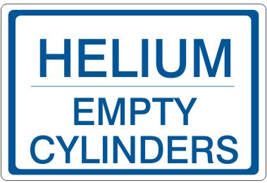 HELIUM EMPTY CYLINDERS - CYLINDER LABEL