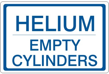 HELIUM EMPTY CYLINDERS - CYLINDER LABEL