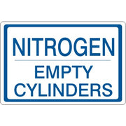 NITROGEN EMPTY CYLINDERS - CYLINDER LABEL - NITROGEN EMPTY CYLINDERS - CYLINDER LABEL, 7X10, Adhesive Vinyl