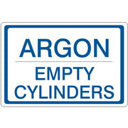 ARGON EMPTY CYLINDERS - CYLINDER LABEL - ARGON EMPTY CYLINDERS - CYLINDER LABEL, 7X10, Adhesive Vinyl