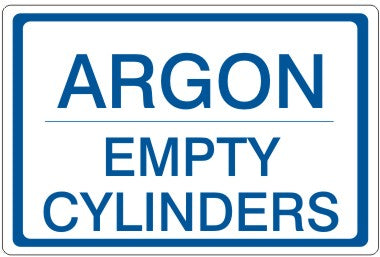 ARGON EMPTY CYLINDERS - CYLINDER LABEL