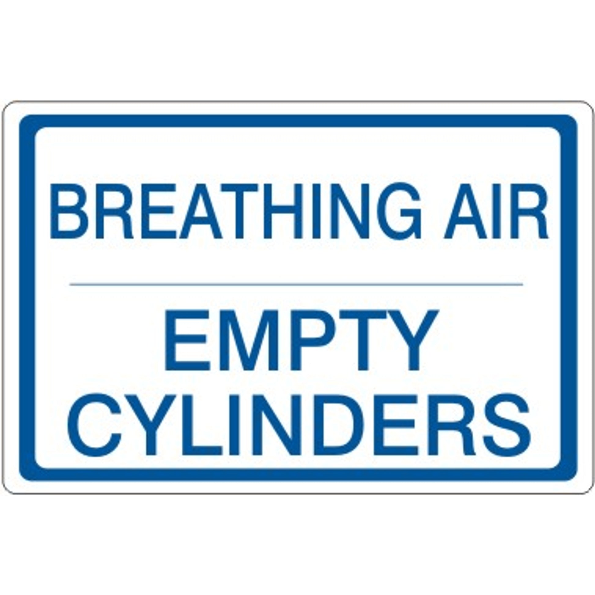 BREATHING AIR EMPTY CYLINDERS - CYLINDER LABEL - BREATHING AIR EMPTY CYLINDERS - CYLINDER LABEL, 7X10, Adhesive Vinyl
