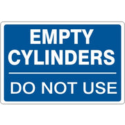 EMPTY CYLINDERS DO NOT USE - CYLINDER LABEL - EMPTY CYLINDERS DO NOT USE - CYLINDER LABEL, 7X10, Adhesive Vinyl