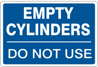 EMPTY CYLINDERS DO NOT USE - CYLINDER LABEL