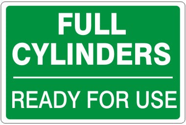 FULL CYLINDERS READY FOR USE - CYLINDER LABEL