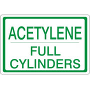 ACETYLENE FULL CYLINDERS - CYLINDER LABEL - ACETYLENE FULL CYLINDERS - CYLINDER LABEL, 7X10, Adhesive Vinyl