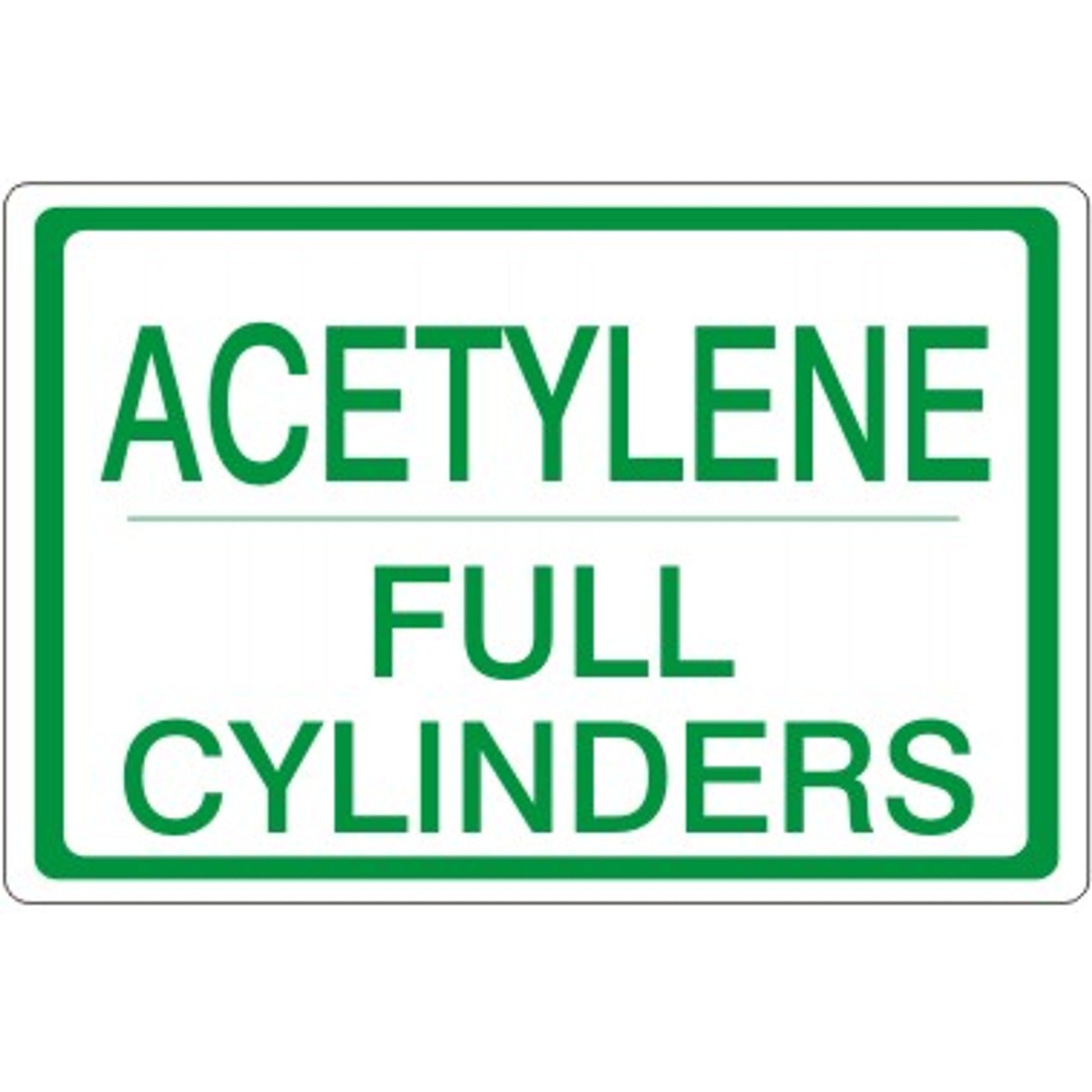 ACETYLENE FULL CYLINDERS - CYLINDER LABEL - ACETYLENE FULL CYLINDERS - CYLINDER LABEL, 7X10, Adhesive Vinyl