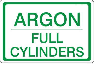 ARGON FULL CYLINDERS - CYLINDER LABEL