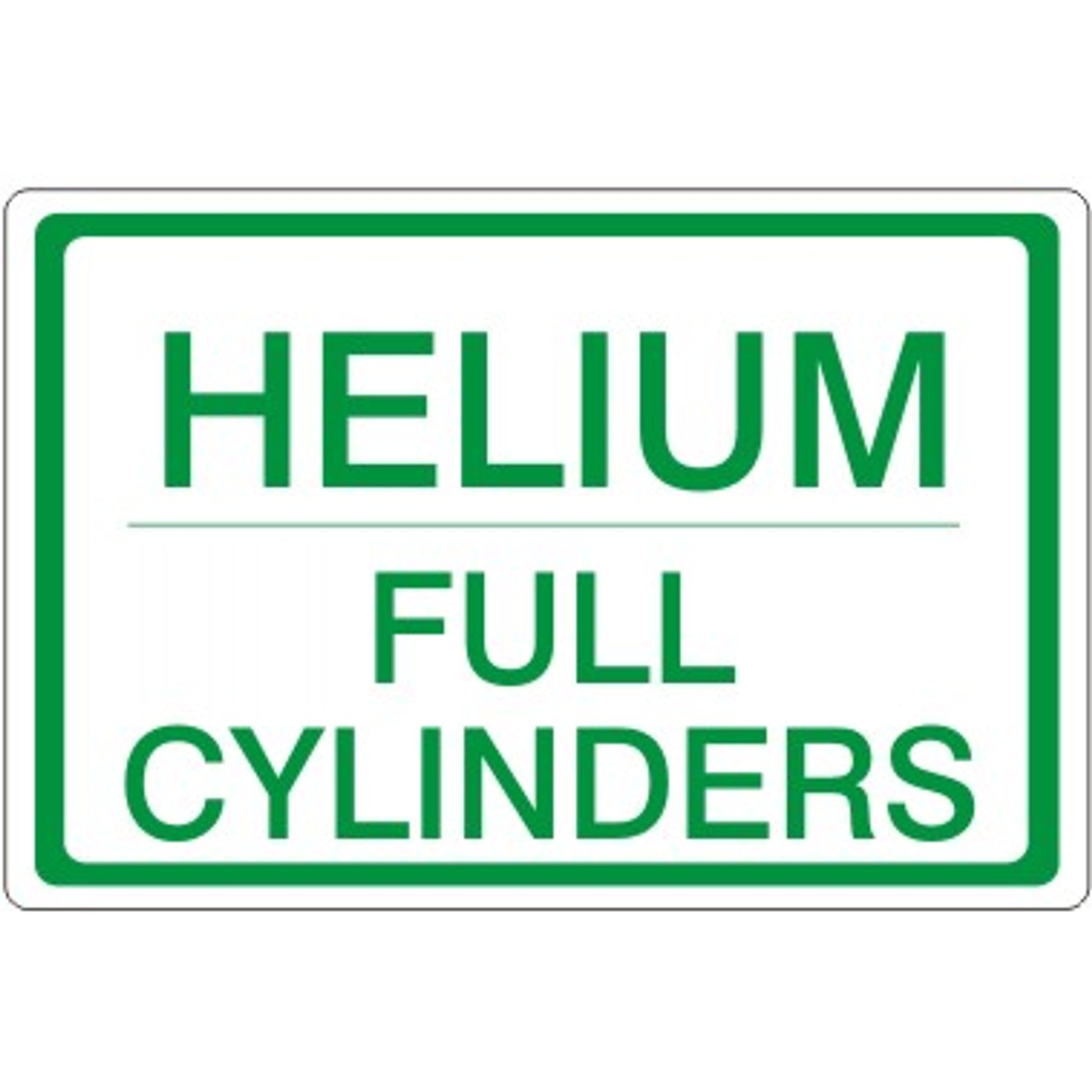 HELIUM FULL CYLINDERS - CYLINDER LABEL - HELIUM FULL CYLINDERS - CYLINDER LABEL, 7X10, Adhesive Vinyl