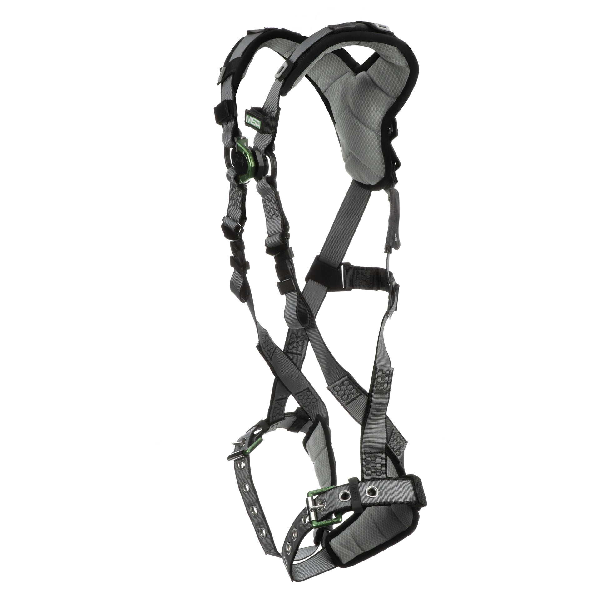 MSA V-FIT Harness w/Back & Front D-Rings - Tongue Buckle Leg Straps - Shoulder Padding - Extra Large - 10194894