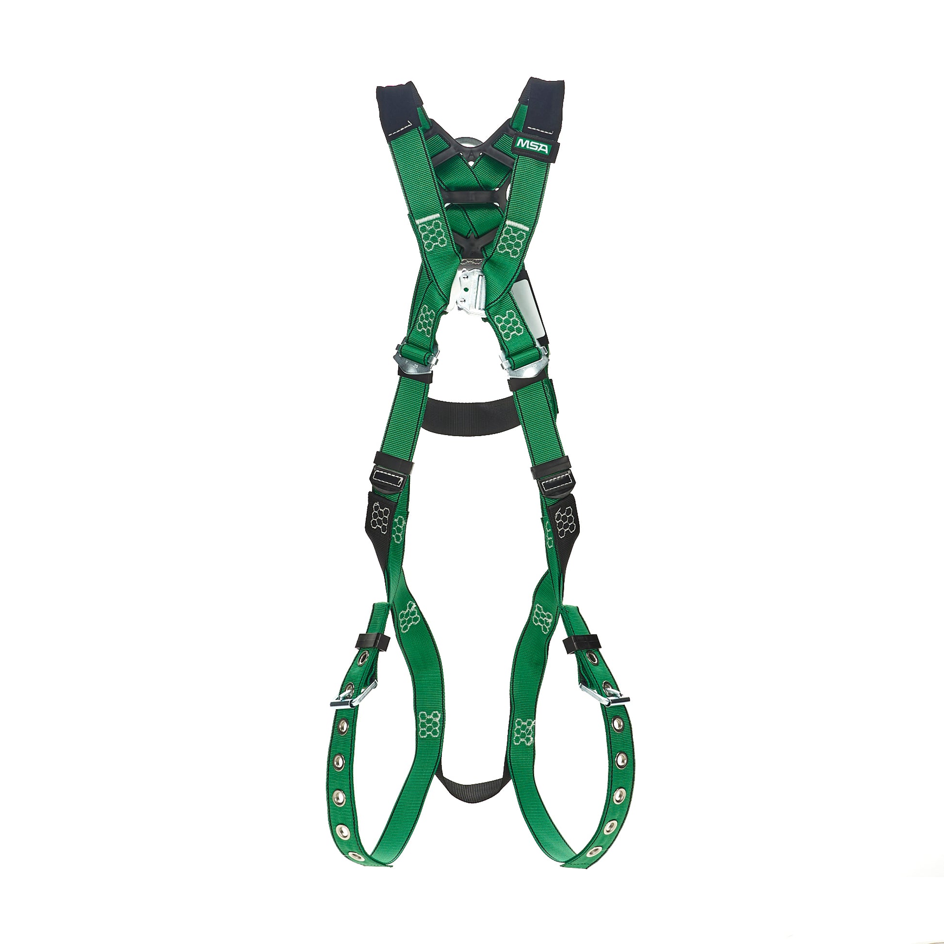 MSA V-FORM Harness w/Back D-Ring with D-Ring Extender - Tongue Buckle Leg Straps Quick Connect Chest Buckle - Extra Small - 10208274