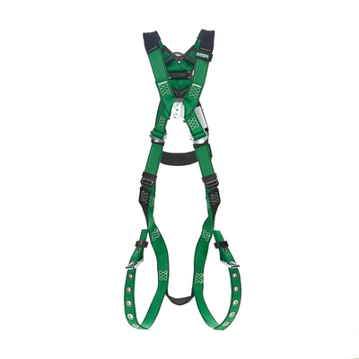 MSA V-FORM Harness w/Back D-Ring with D-Ring Extender - Tongue Buckle Leg Straps Quick Connect Chest Buckle - Extra Small - 10208274