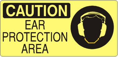 EAR PROTECTION AREA WITH EAR PROTECTION PICTO - CAUTION SIGN