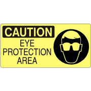 EYE PROTECTION AREA  WITH EYE PROTECTION PICTO - CAUTION SIGN - EYE PROTECTION AREA  WITH EYE PROTECTION PICTO - CAUTION SIGN, 7X17, Adhesive Vinyl
