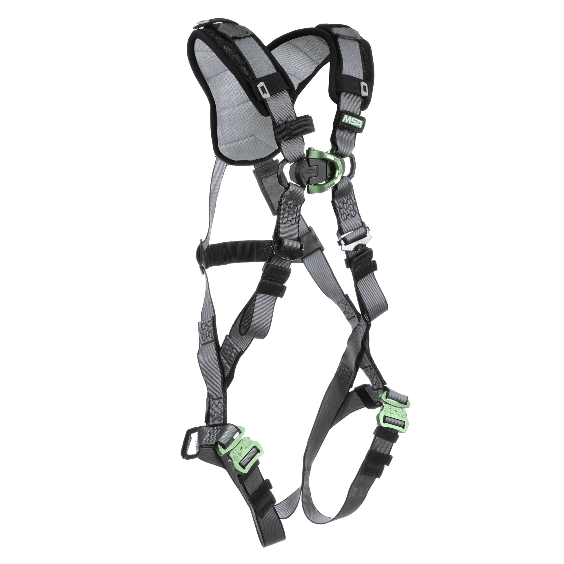 MSA V-FIT Harness w/Back & Front D-Rings - Quick-Connect Leg Straps - Shoulder Padding - Standard - 10194656