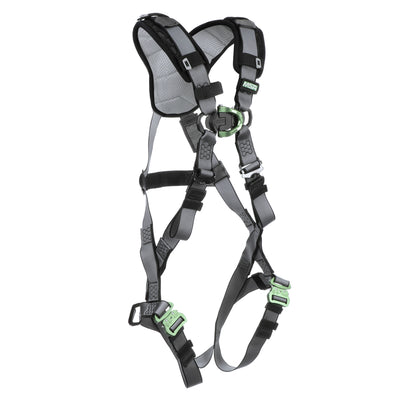 MSA V-FIT Harness w/Back & Front D-Rings - Quick-Connect Leg Straps - Shoulder Padding - Super Extra Large - 10194862