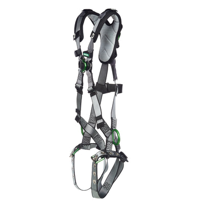 MSA V-FIT Harness w/Back, Front & Side D-Rings - Tongue Buckle Leg Straps - Shoulder Padding - Extra Small - 10194896