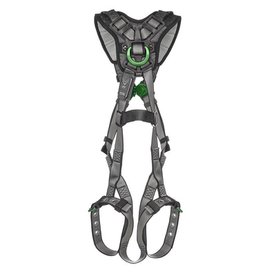 MSA V-FIT Harness w/Back & Shoulder D-Rings - Tongue Buckle Leg Straps - Shoulder Padding - Extra Small - 10194936
