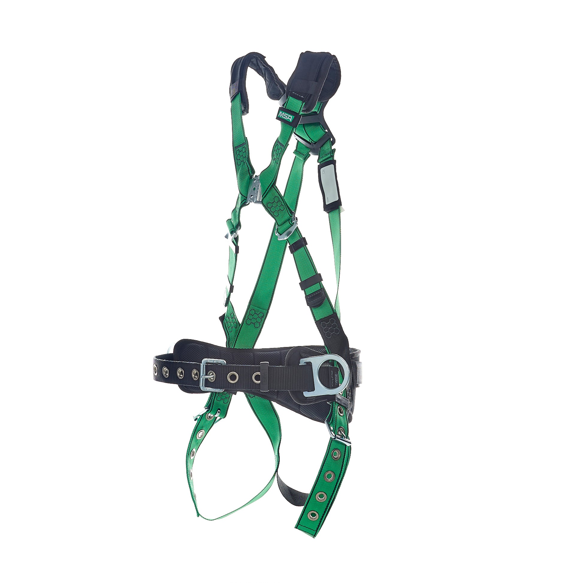 MSA V-FORM Construction Harness w/Back & Side D-Rings - Tongue Buckle Leg Straps Quick Connect Chest Buckle - Shoulder Padding - Standard - 10207734