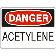ACETYLENE - DANGER SIGN - ACETYLENE - DANGER SIGN, 14X20, Adhesive Vinyl