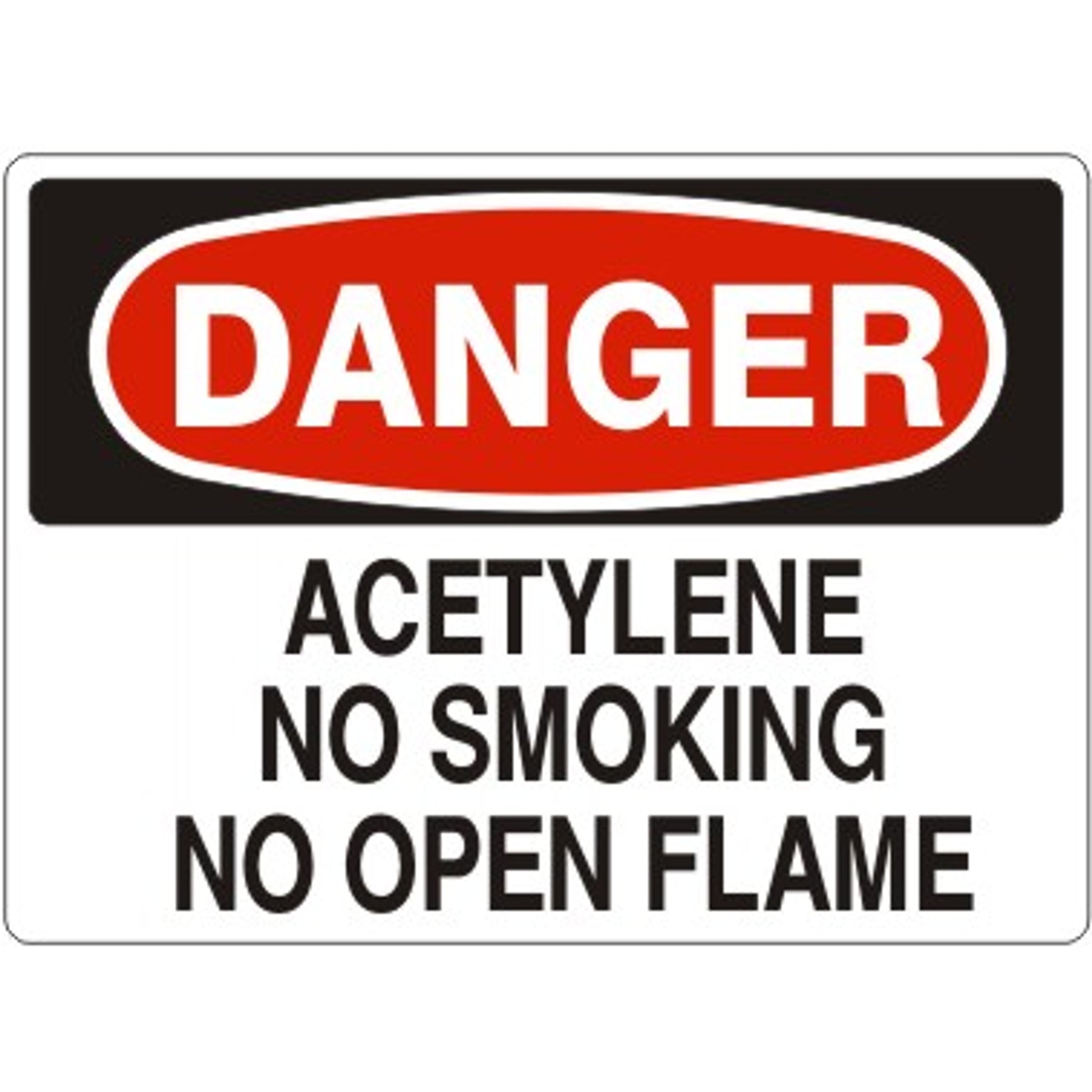 ACETYLENE NO SMOKING NO OPEN FLAME - DANGER SIGN - ACETYLENE NO SMOKING NO OPEN FLAME - DANGER SIGN, 14X20, Adhesive Vinyl