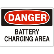 BATTERY CHARGING AREA - DANGER SIGN - BATTERY CHARGING AREA - DANGER SIGN, 14X20, Adhesive Vinyl