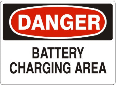 BATTERY CHARGING AREA - DANGER SIGN