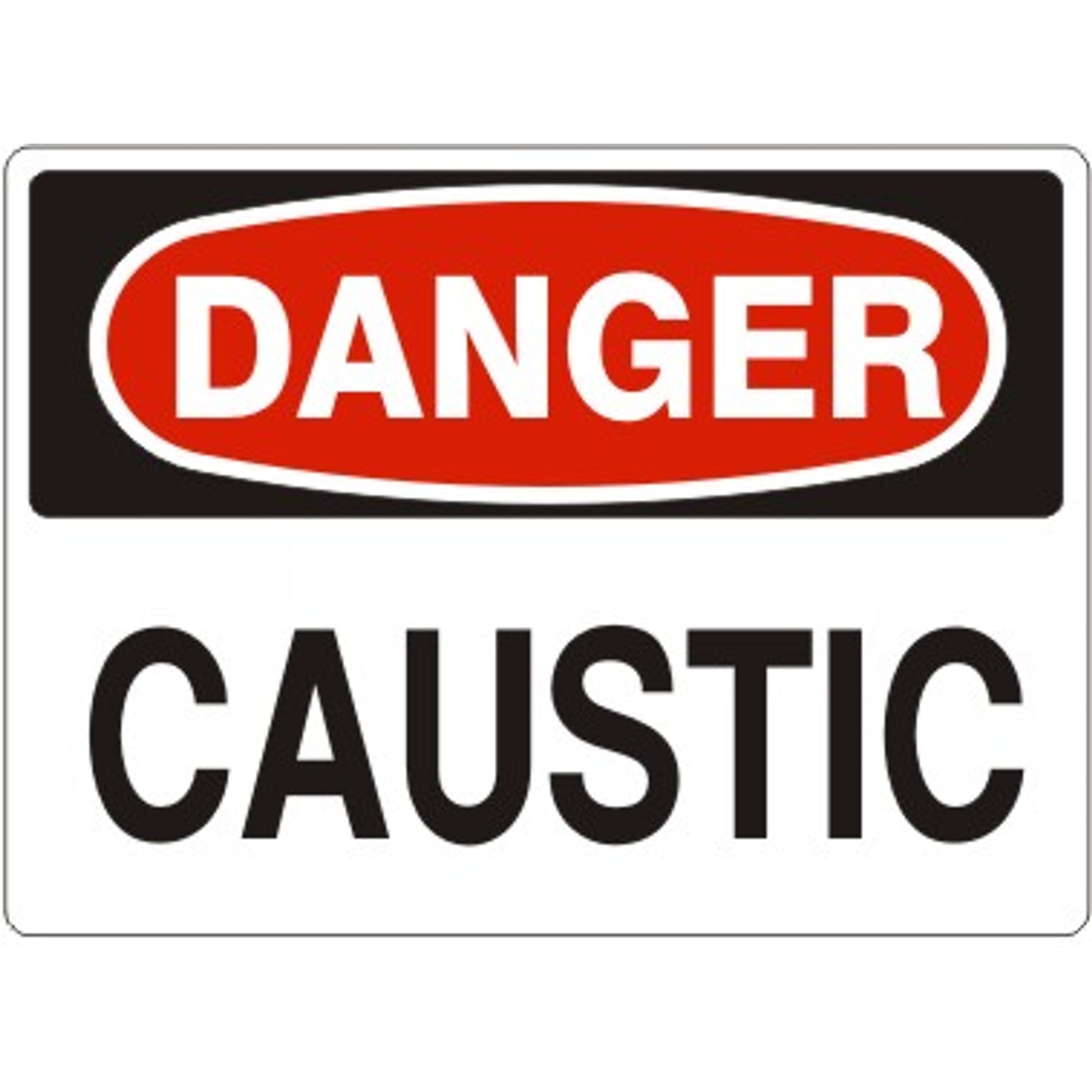 CAUSTIC - DANGER SIGN - CAUSTIC - DANGER SIGN, 14X20, Adhesive Vinyl